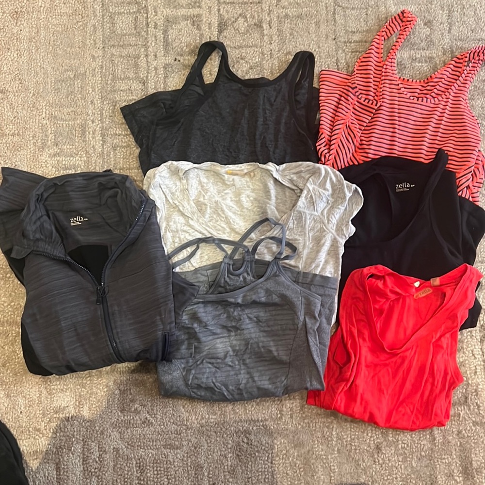 6 Zella workout tops and 1 jacket